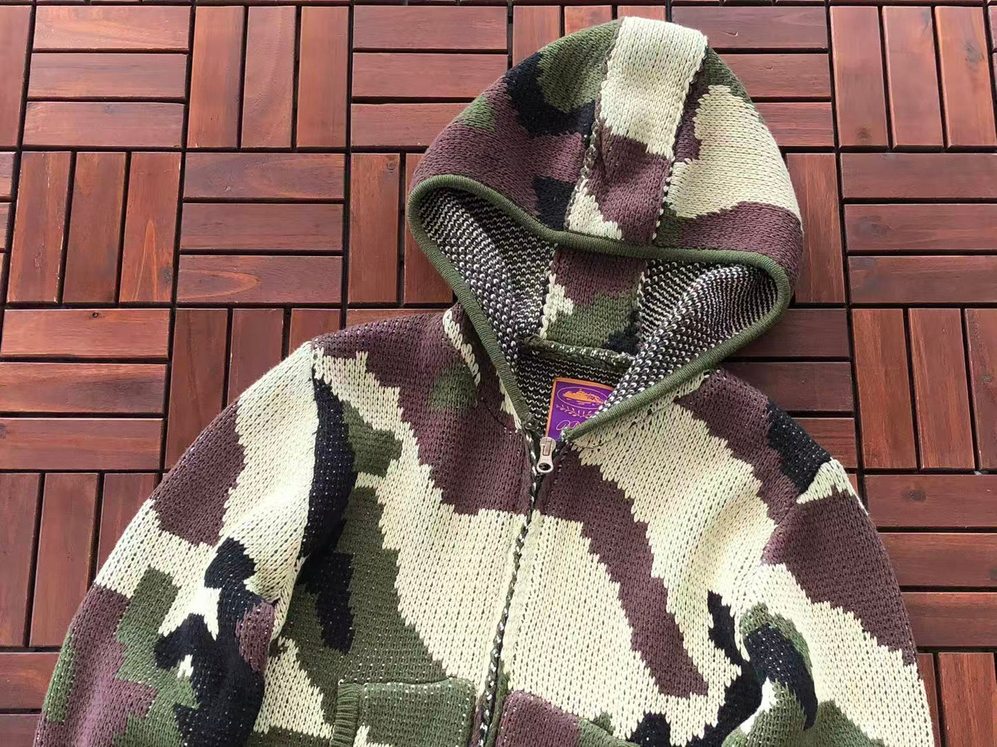 CORTEIZ ALCATRAZ HEAVY KNIT CAMO HOODIE