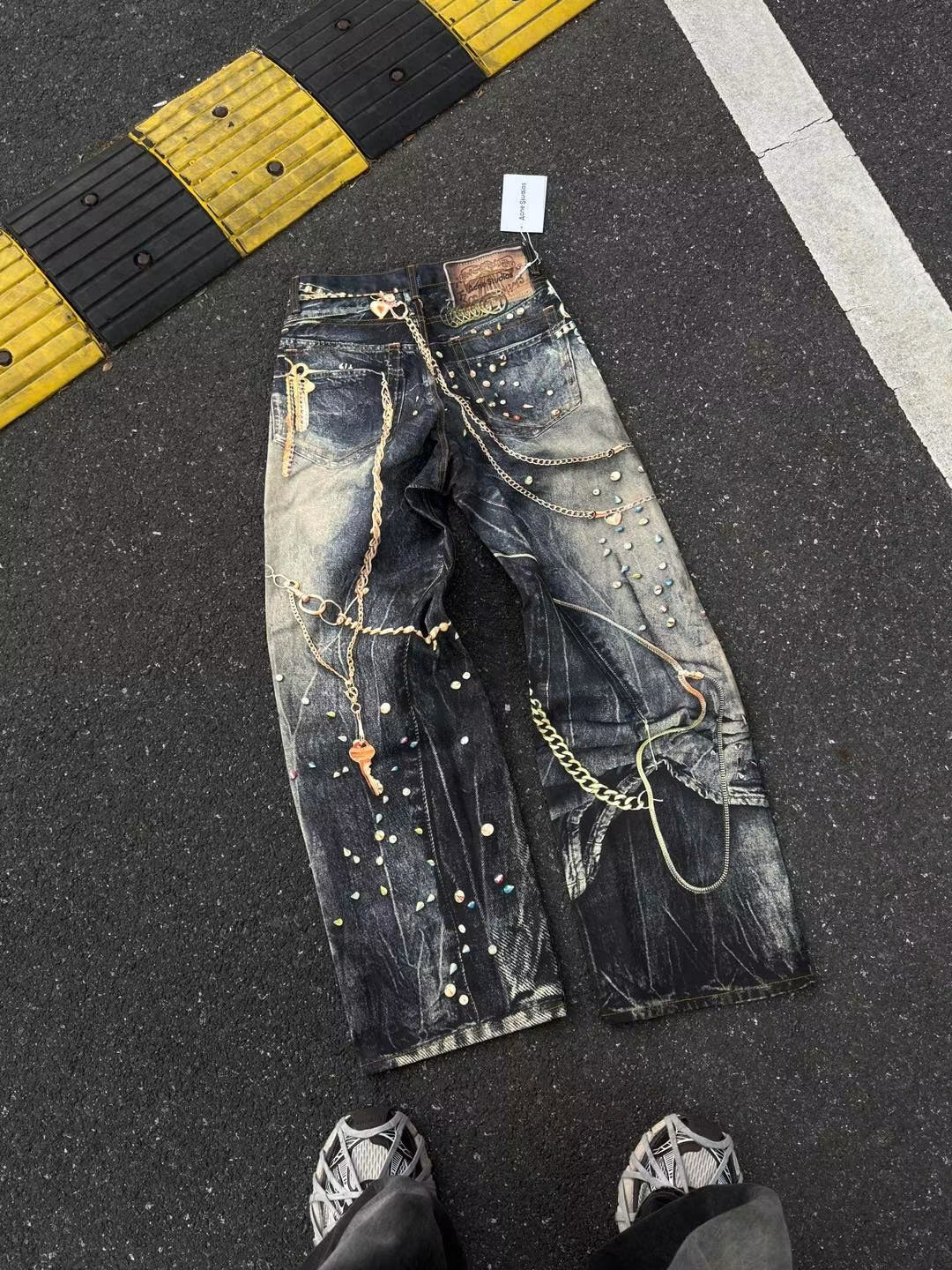 ACNE STUDIOS TROMPE L’OEIL KEYCHAINS JEANS
