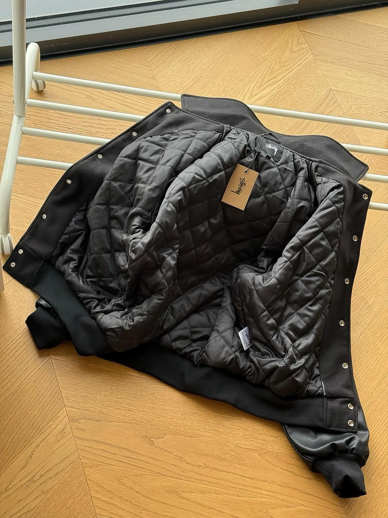 STUSSY GLOBE VARSITY JACKET