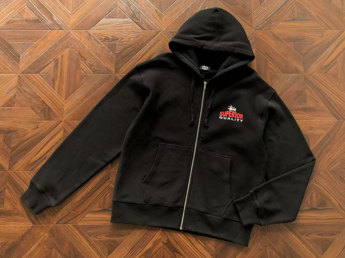 STUSSY SUPERIOR QUALITY ZIPPED HOODIE