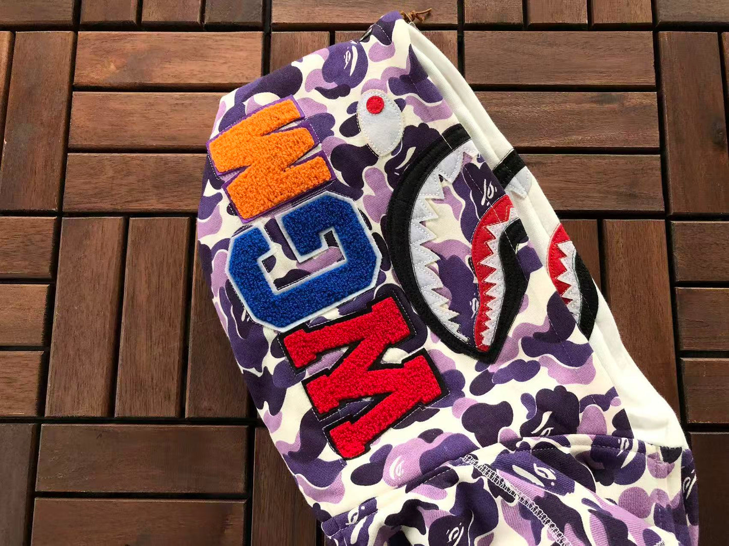 BAPE SHARK DOUBLE HOOD CAMOUFLAGE HOODIE