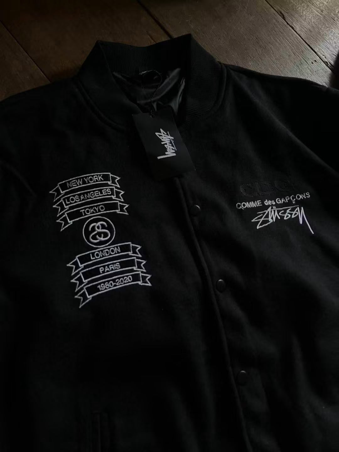 STUSSY X CDG VARSITY JACKET