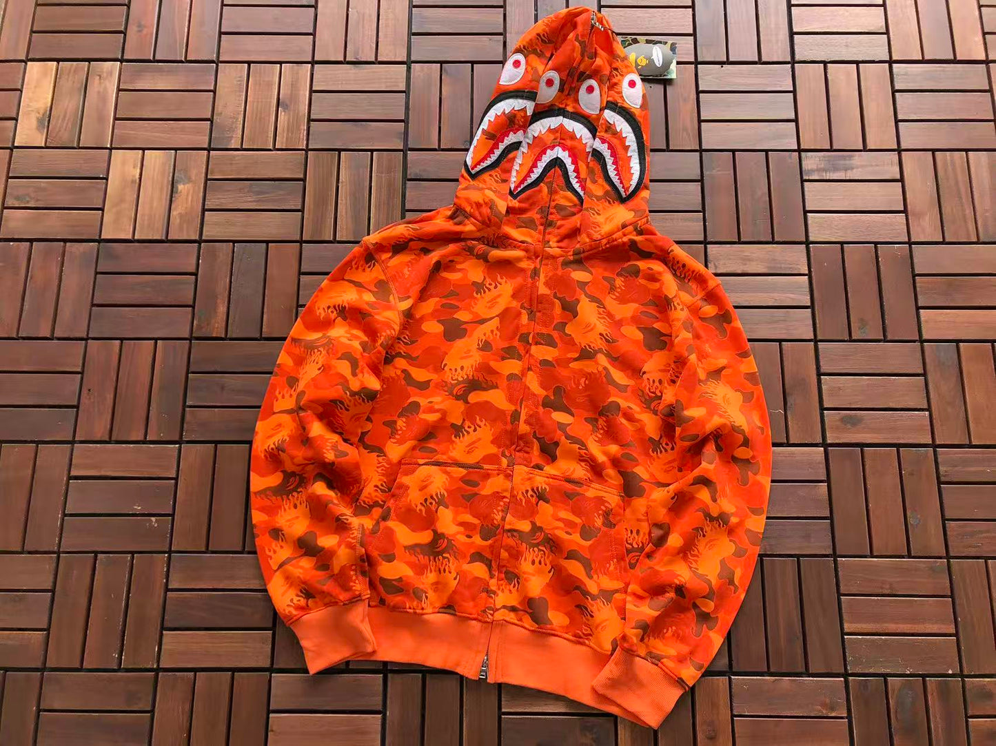 BAPE SHARK DOUBLE HOOD CAMOUFLAGE HOODIE