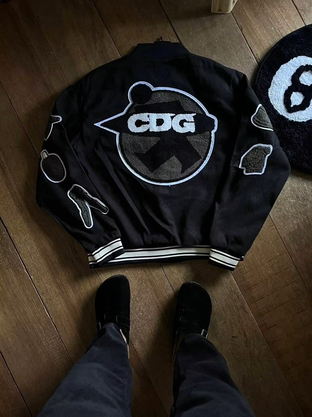STUSSY X CDG VARSITY JACKET