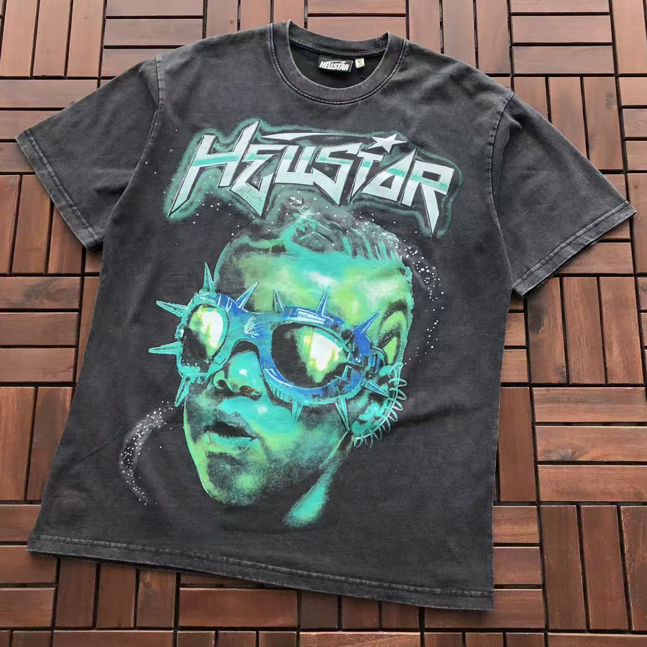 HELLSTAR “SPIKED GOGGLES PORTRAIT” T-SHIRT