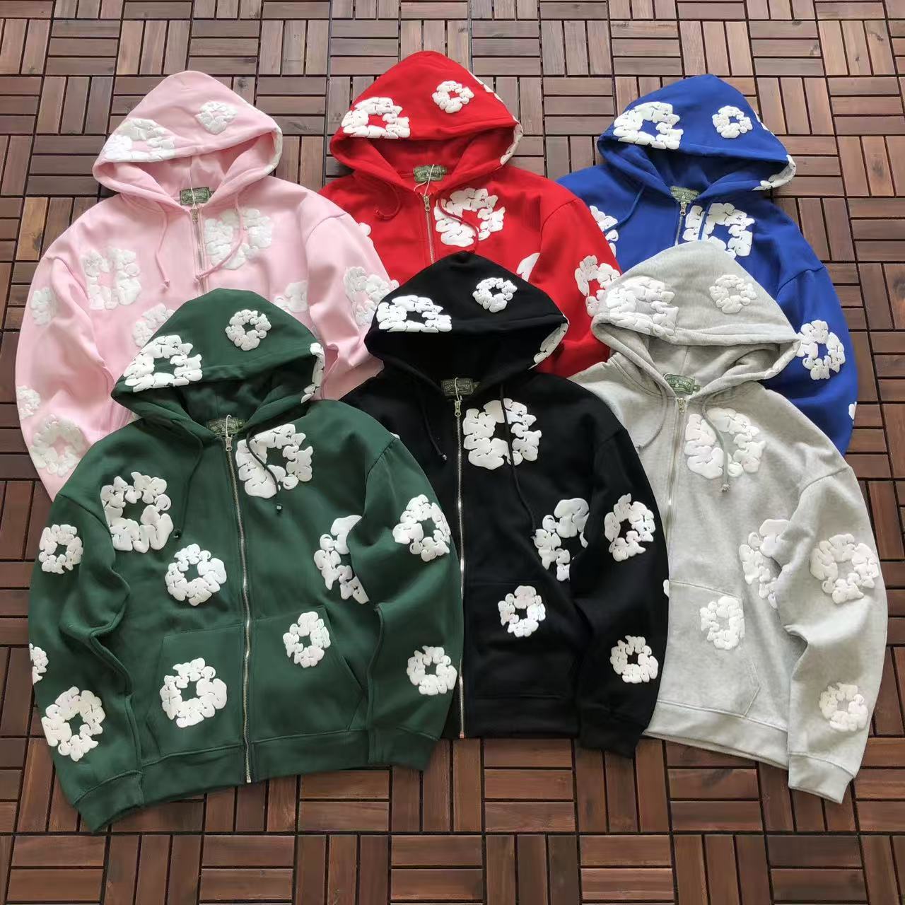 DENIM TEARS ZIPPED HOODIE