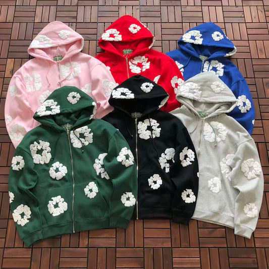 DENIM TEARS ZIPPED HOODIE