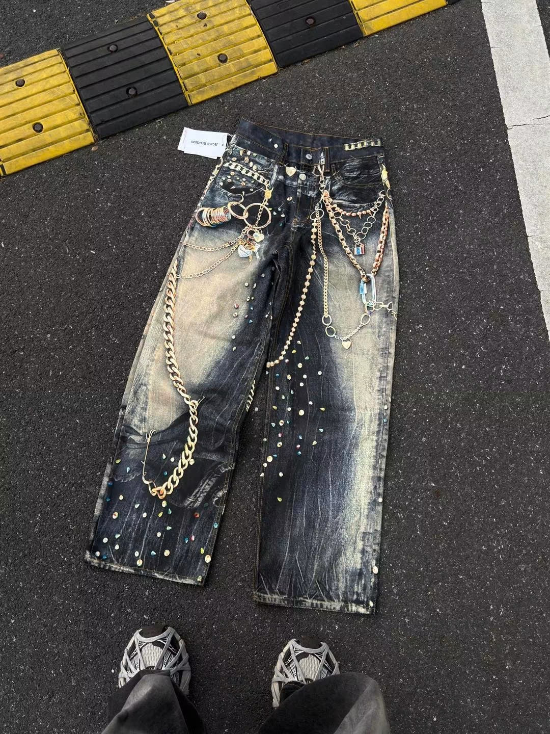 ACNE STUDIOS TROMPE L’OEIL KEYCHAINS JEANS