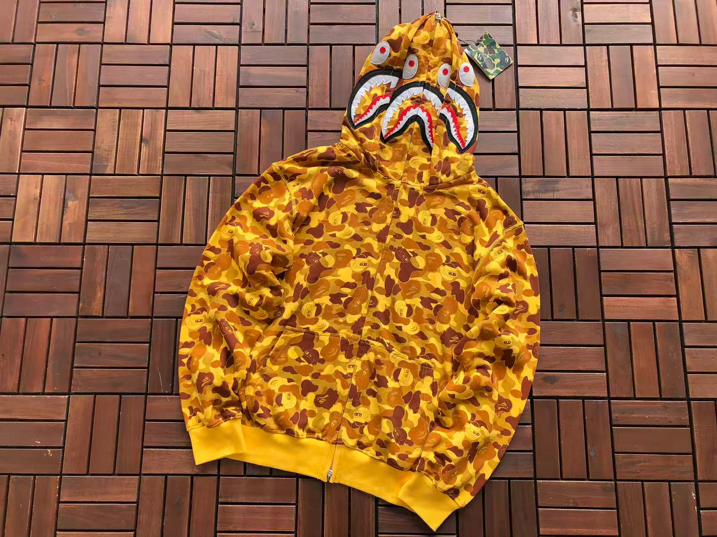 BAPE SHARK DOUBLE HOOD CAMOUFLAGE HOODIE