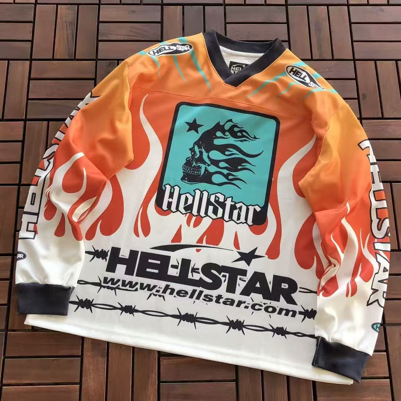 HELLSTAR FLAME SKULL HOCKEY JERSEY