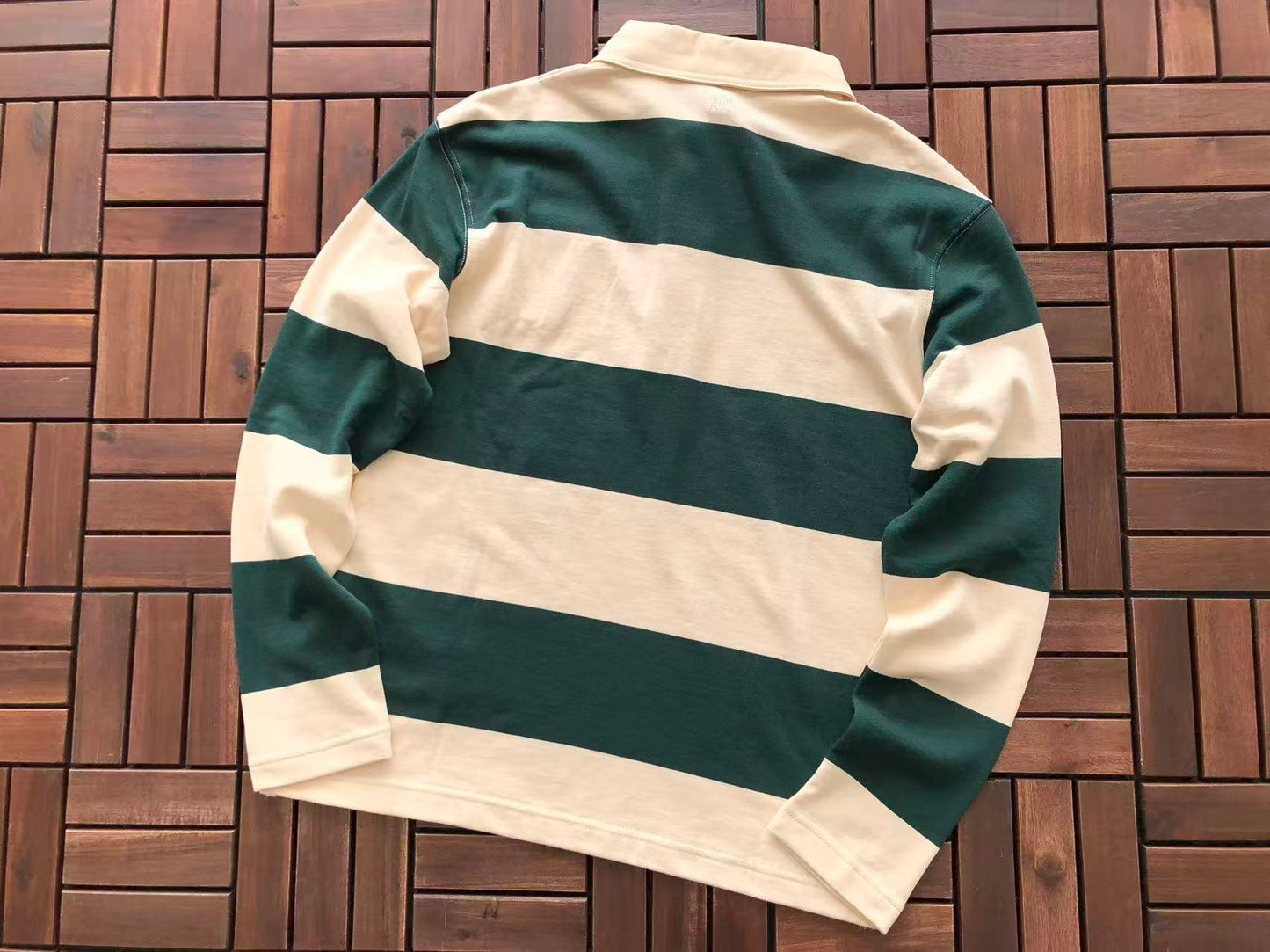 AMI STRIPED POLO LONGSLEEVE