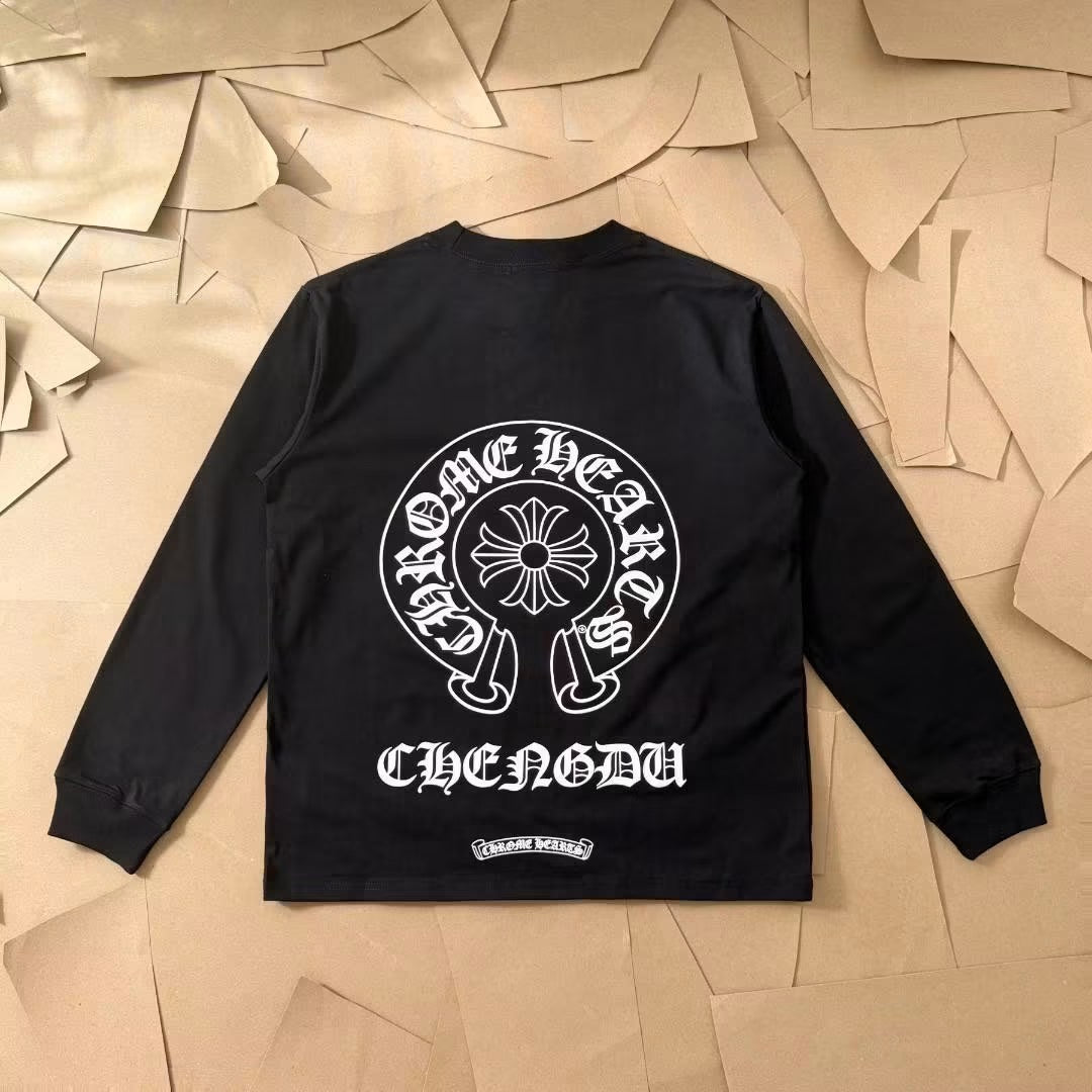 CHROME HEARTS FLORAL HORSESHOE SLEEVE POCKET LONGSLEEVE
