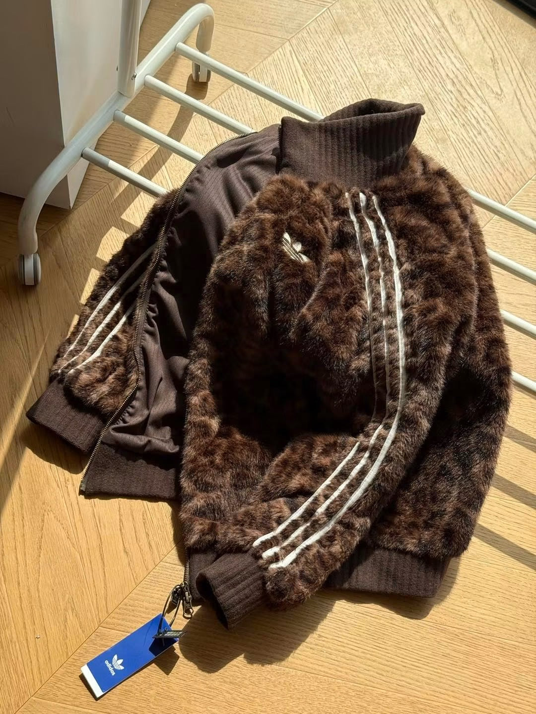 ADIDAS LEOPARD FLEECE JACKET