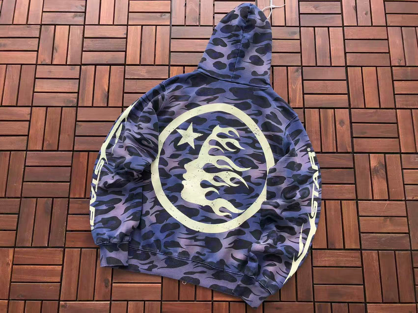 HELLSTAR LEOPARD FLAME ZIPPED HOODIE