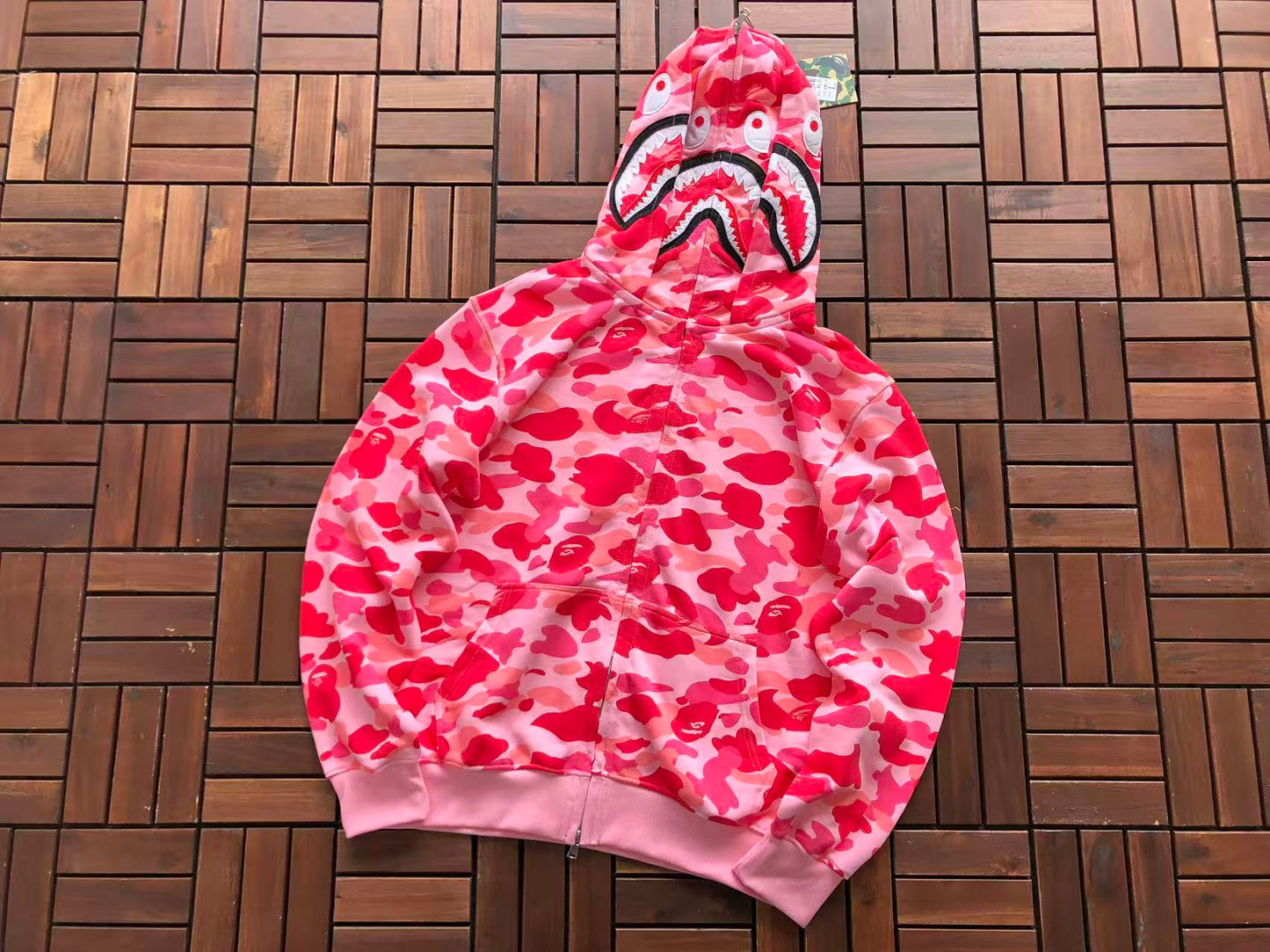 BAPE SHARK DOUBLE HOOD CAMOUFLAGE HOODIE