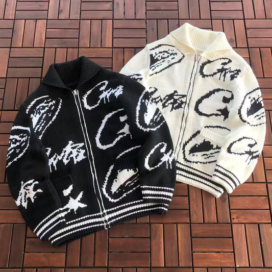 CORTEIZ ALLOVER SIGNATURE KNIT JACKET