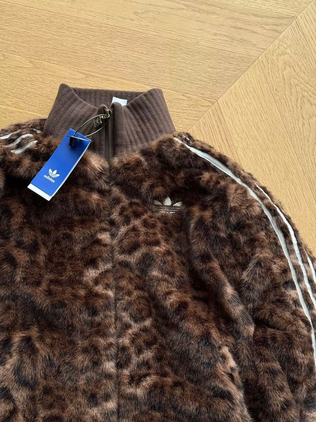 ADIDAS LEOPARD FLEECE JACKET