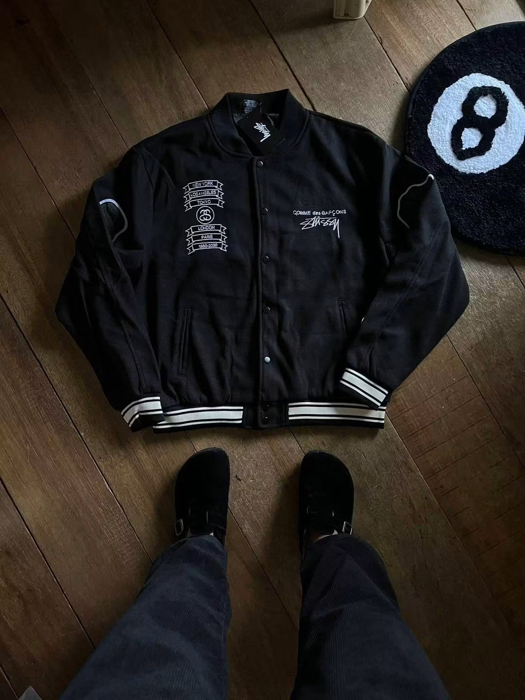 STUSSY X CDG VARSITY JACKET