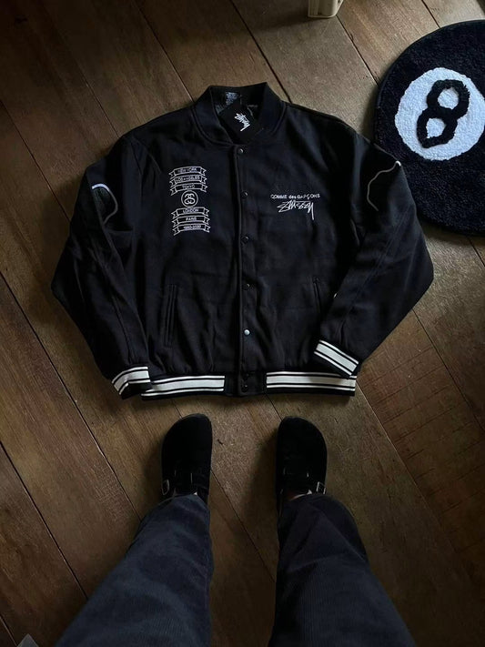 STUSSY X CDG VARSITY JACKET