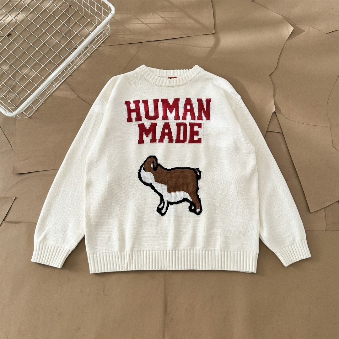 HUMAN MADE PUPPY ROUND NECK SWEATER