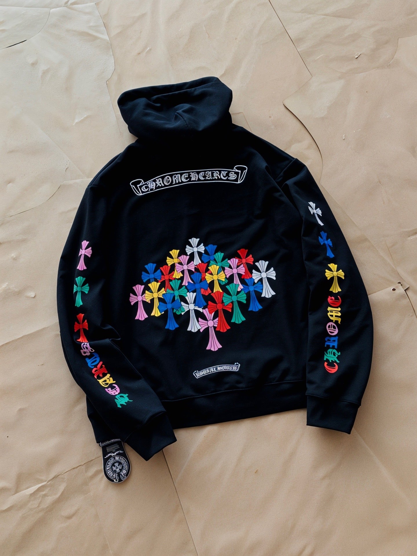 CHROME HEARTS MULTI COLOR CROSS PATCH HOODIE