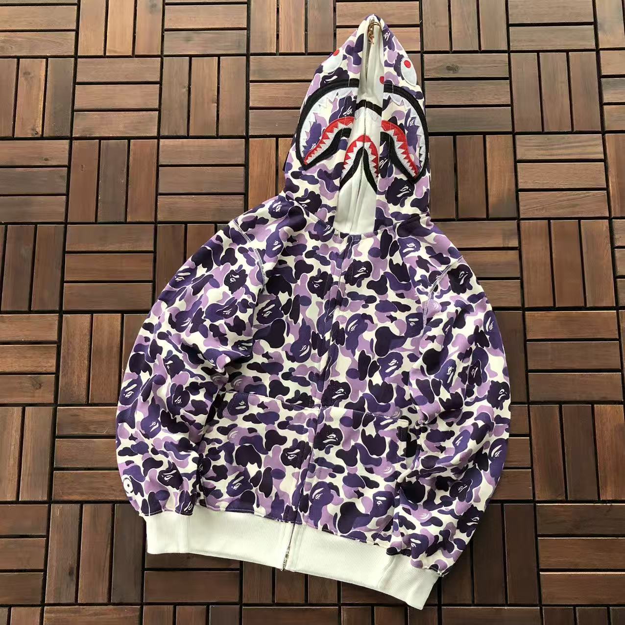 BAPE SHARK DOUBLE HOOD CAMOUFLAGE HOODIE