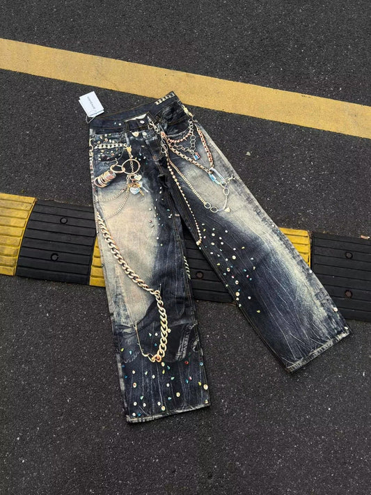 ACNE STUDIOS TROMPE L’OEIL KEYCHAINS JEANS