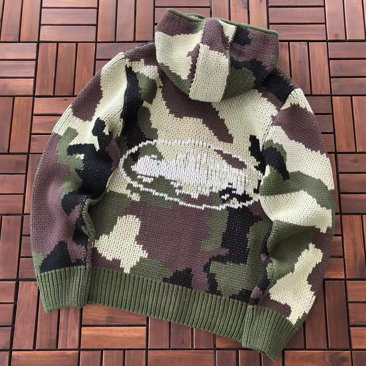 CORTEIZ ALCATRAZ HEAVY KNIT CAMO HOODIE
