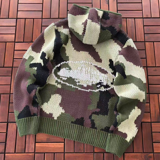 CORTEIZ ALCATRAZ HEAVY KNIT CAMO HOODIE