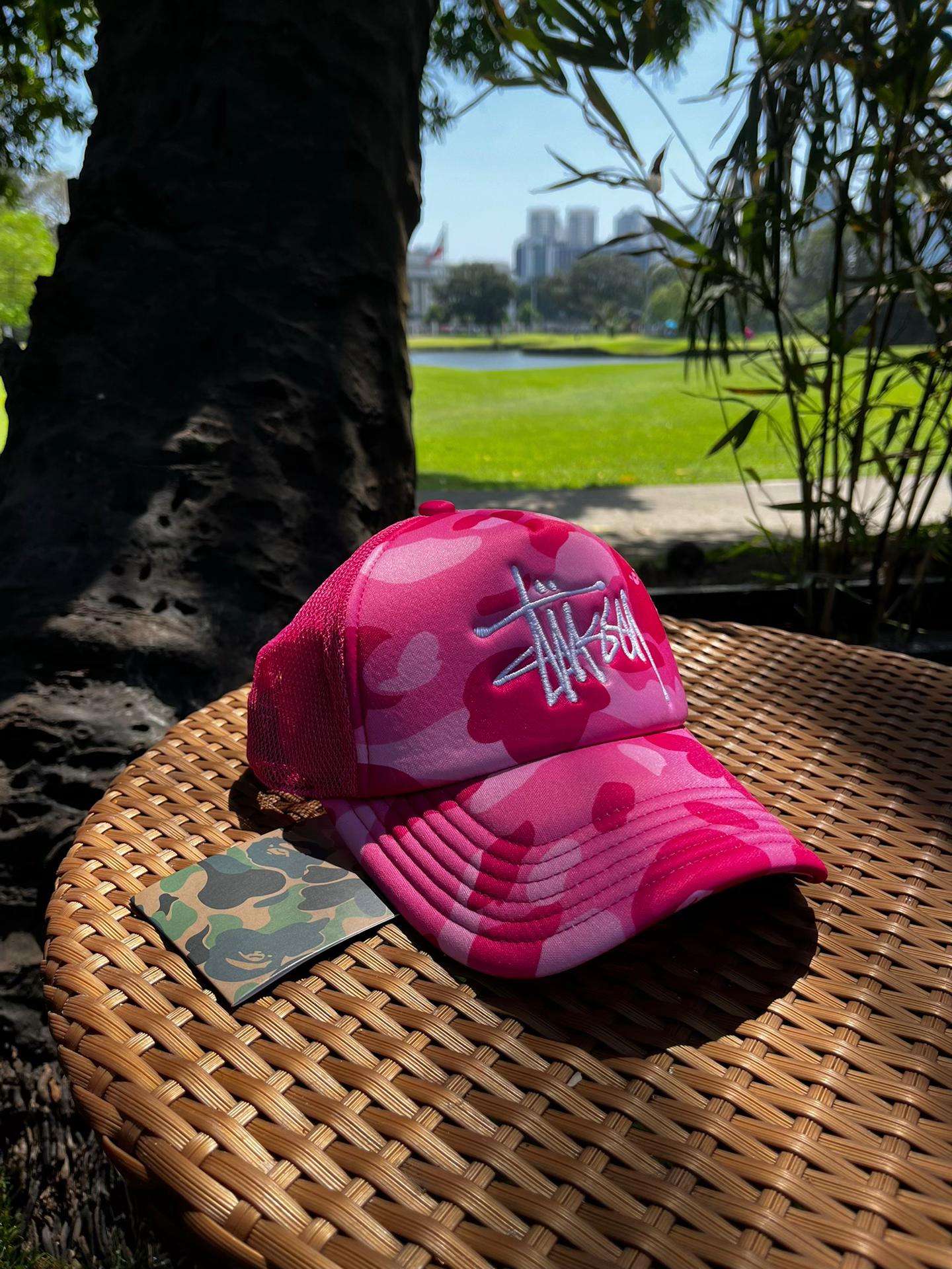 STUSSY X BAPE TRUCKER CAP