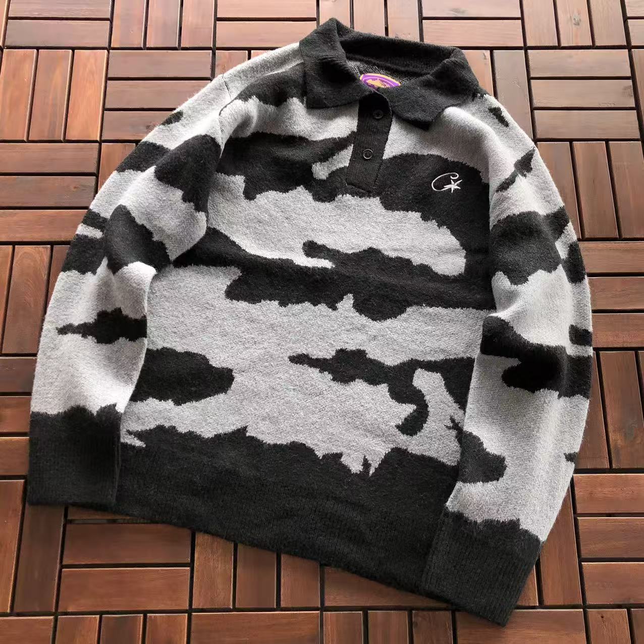 CORTEIZ C-STAR KNIT COLLARED SWEATER