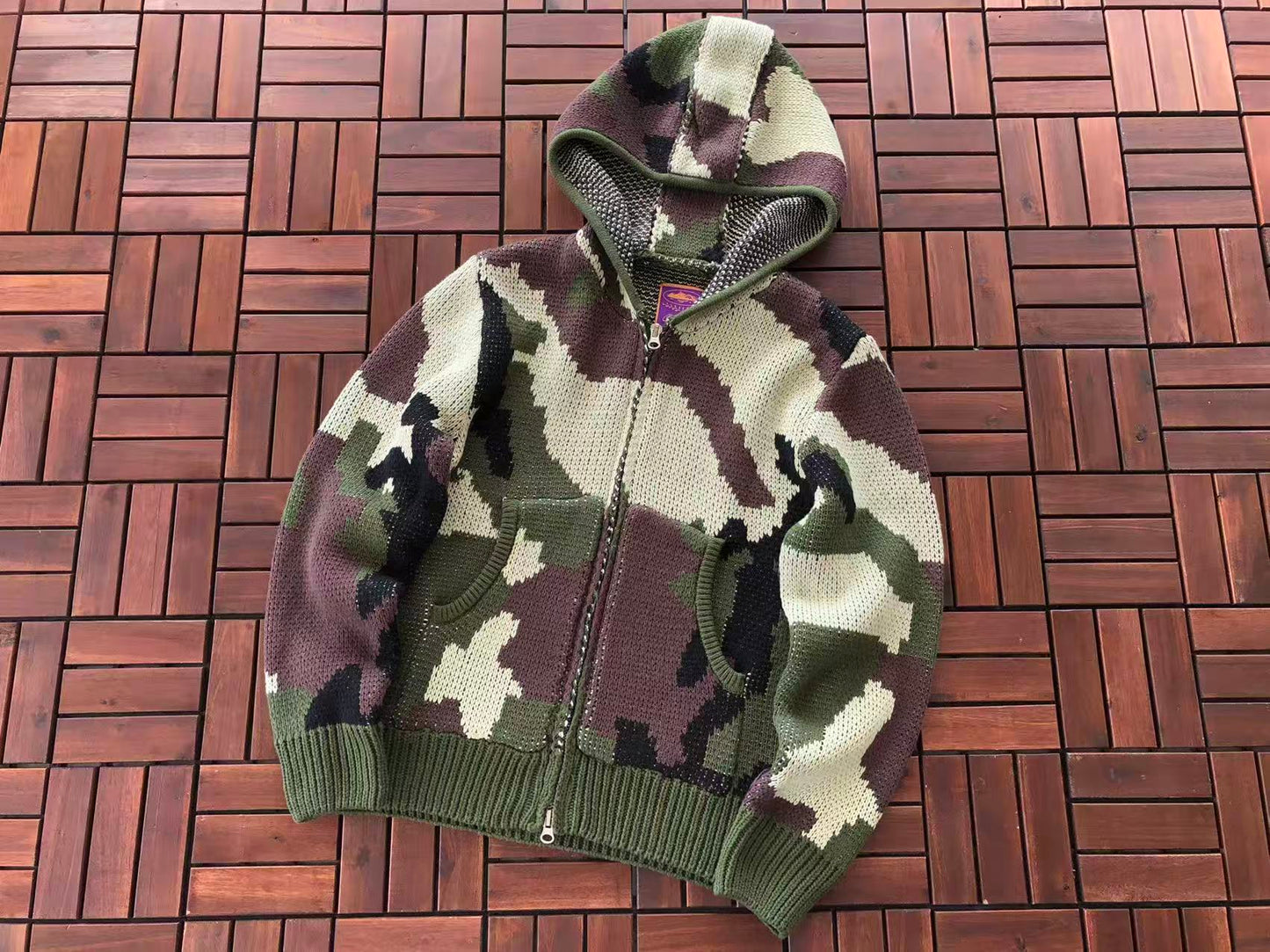 CORTEIZ ALCATRAZ HEAVY KNIT CAMO HOODIE