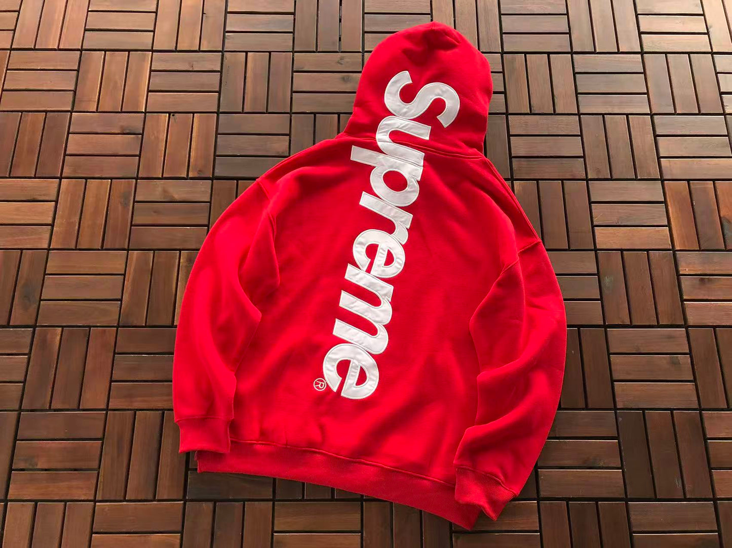 SUPREME SATIN APPLIQUE HOODIE