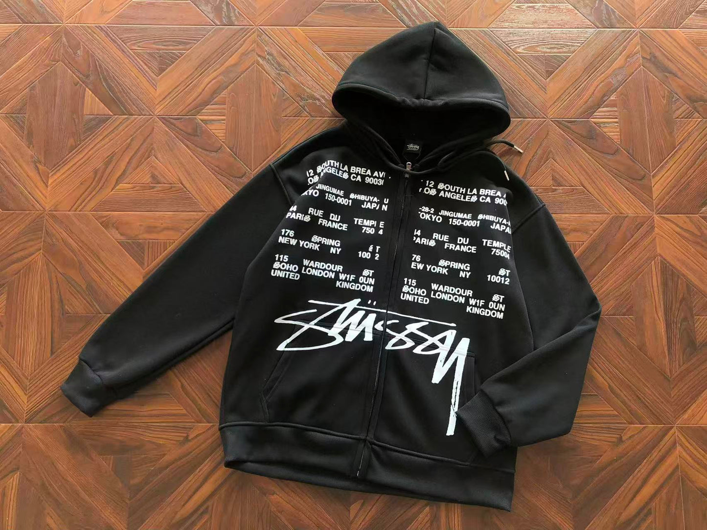STUSSY NOIR IMPREMA ZIPPED HOODIE
