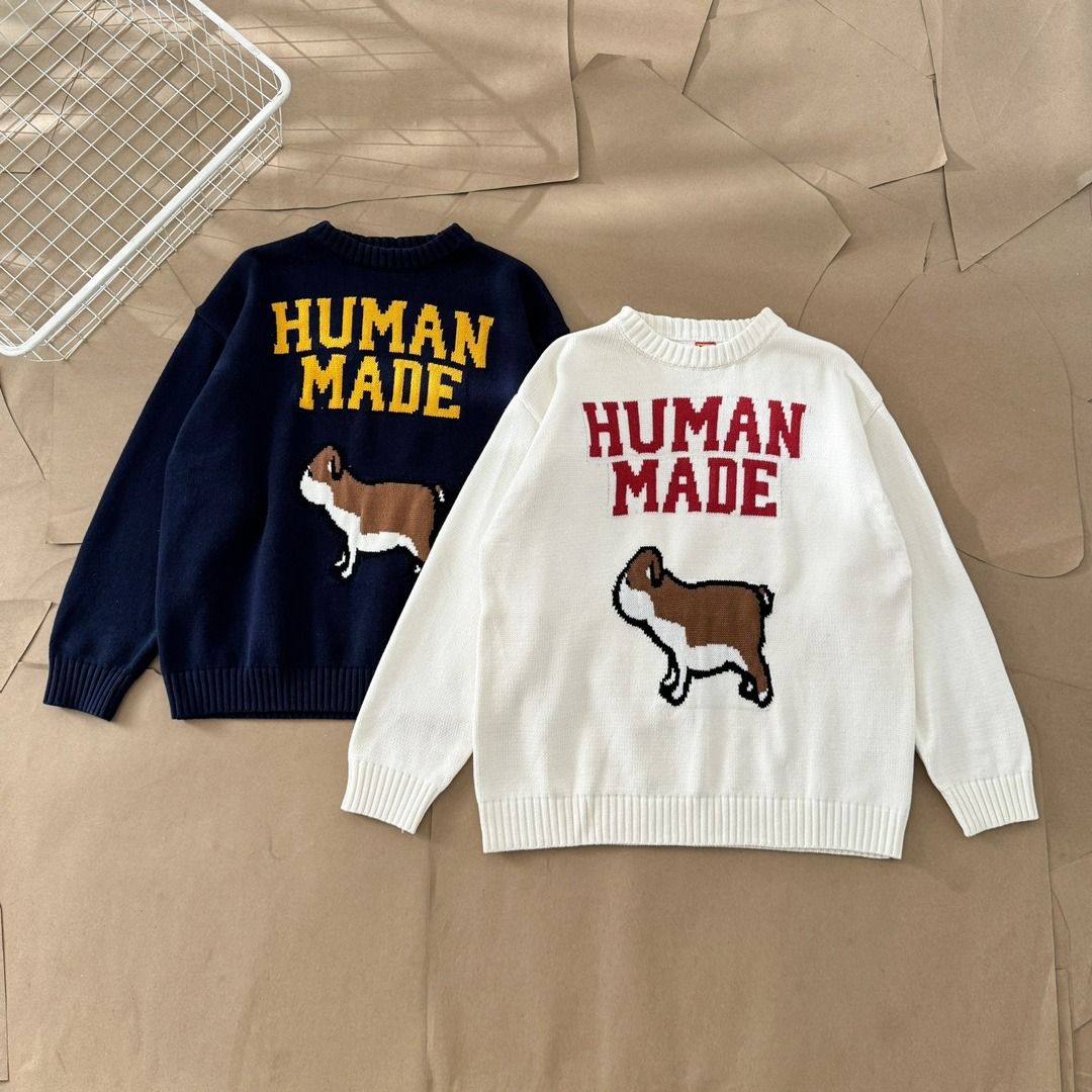 HUMAN MADE PUPPY ROUND NECK SWEATER
