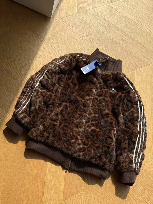 ADIDAS LEOPARD FLEECE JACKET