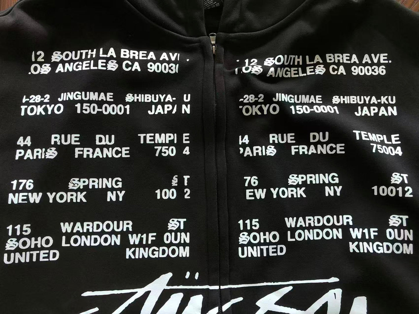 STUSSY NOIR IMPREMA ZIPPED HOODIE