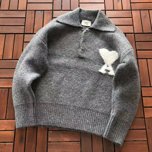 AMI POLO SWEATER