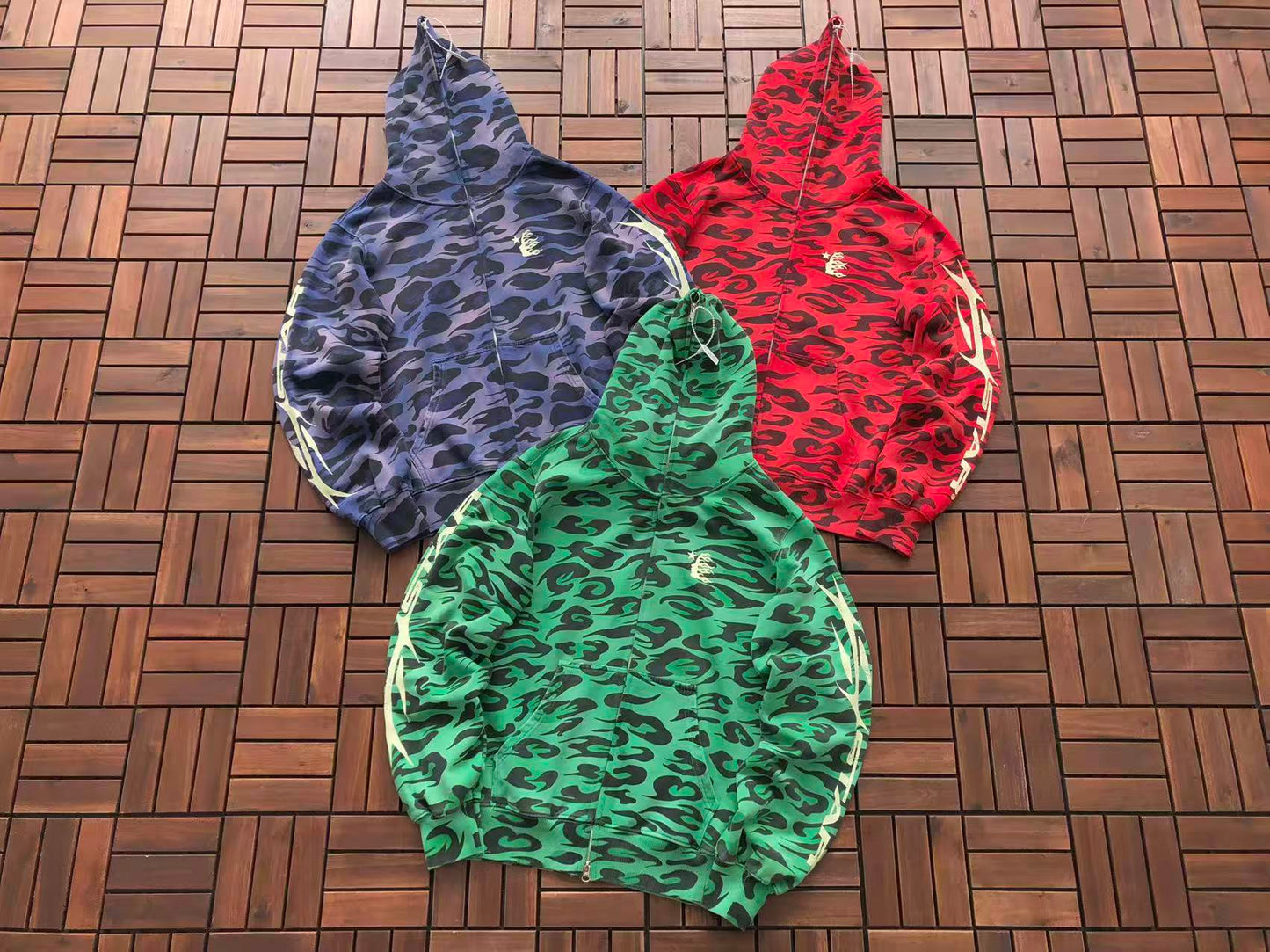 HELLSTAR LEOPARD FLAME ZIPPED HOODIE