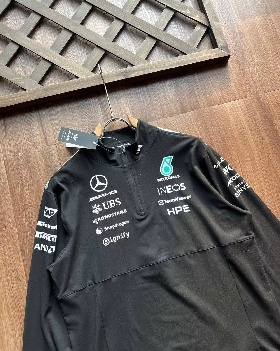 ADIDAS MERCEDES AMG PETRONAS HALF ZIP JACKET