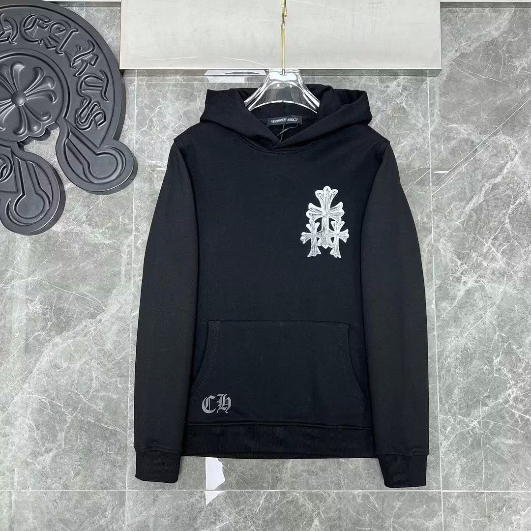 CHROME HEARTS CEMETERY CROSS HORSESHOE HOODIE