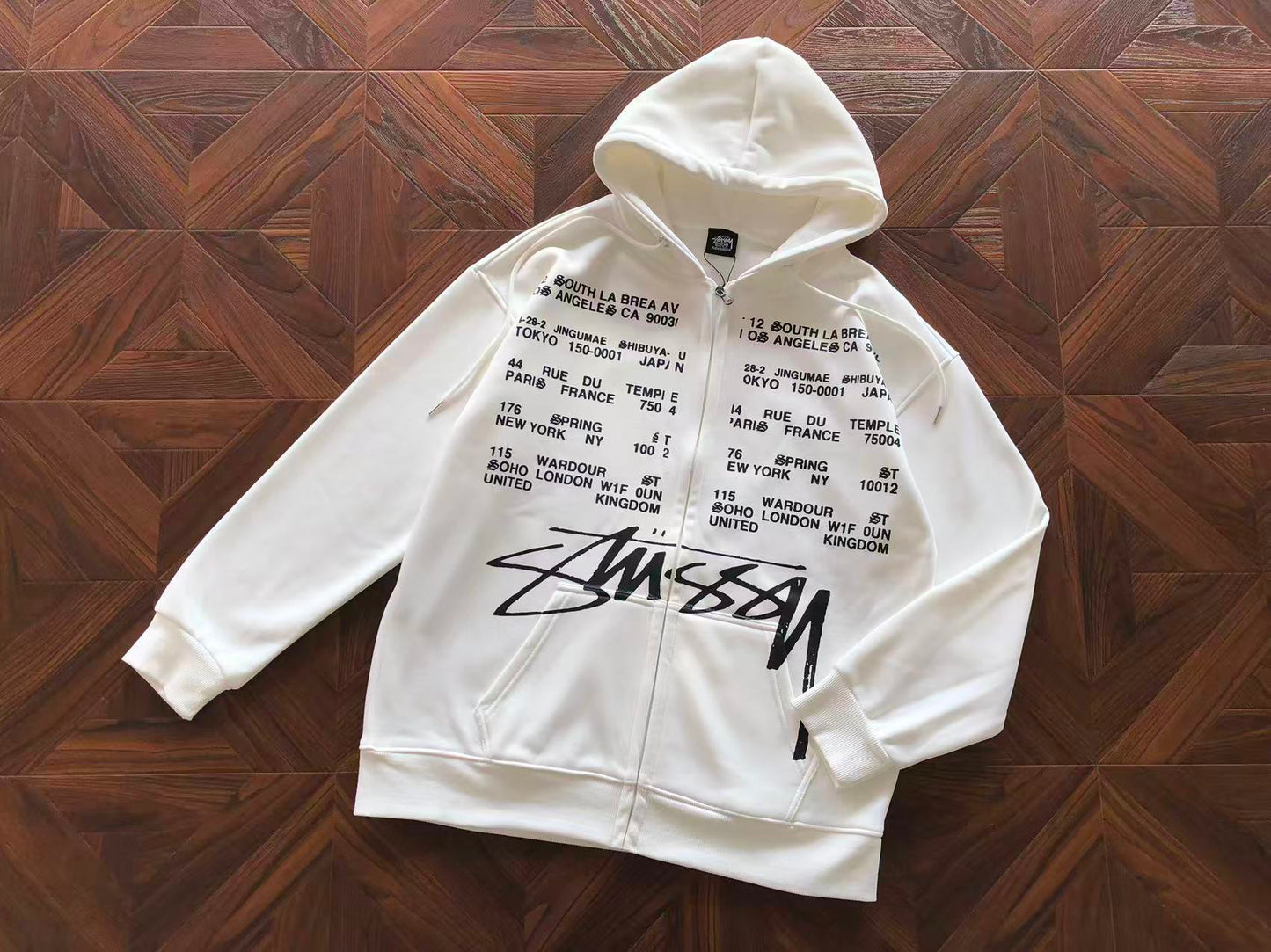STUSSY NOIR IMPREMA ZIPPED HOODIE