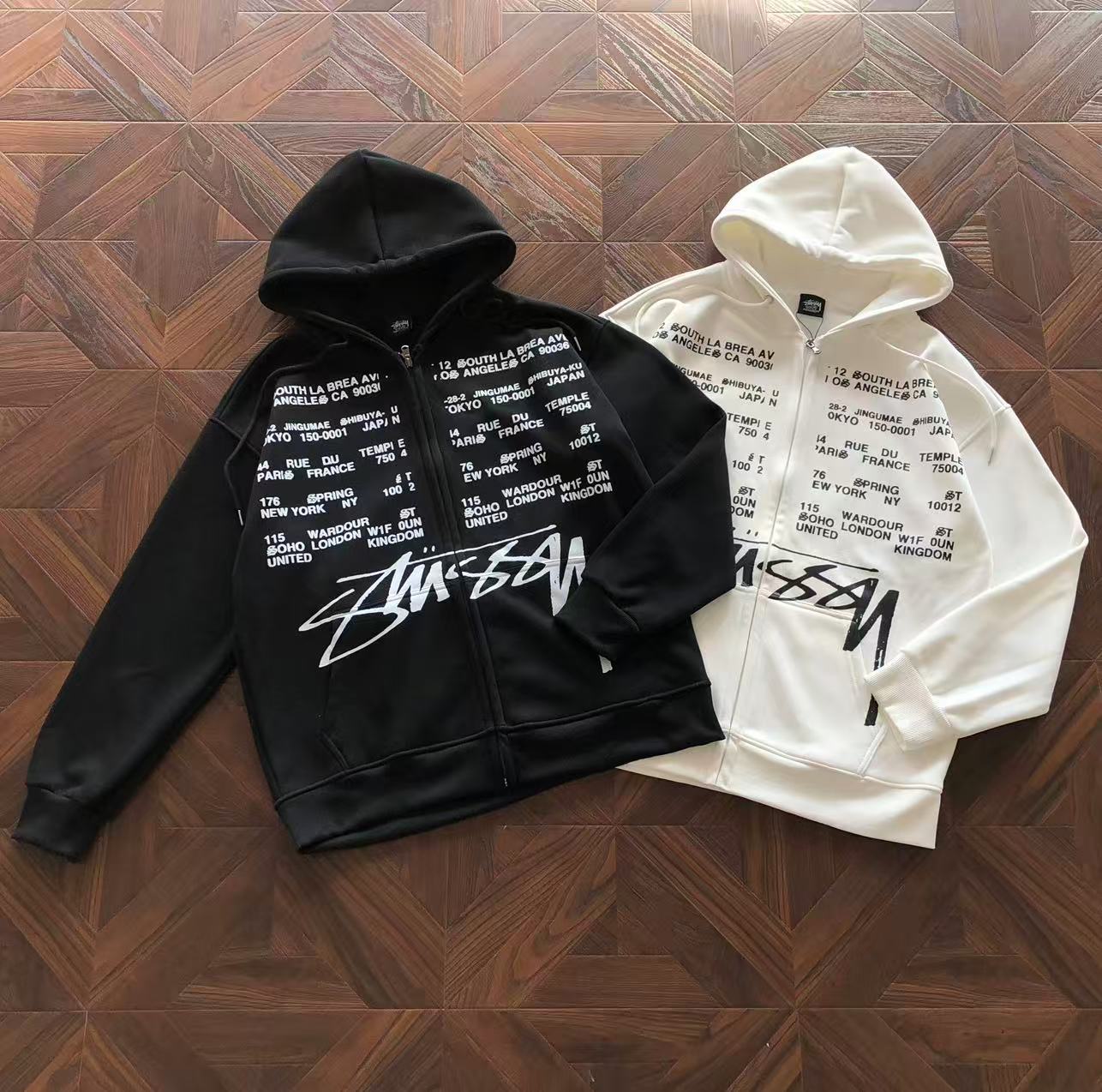 STUSSY NOIR IMPREMA ZIPPED HOODIE