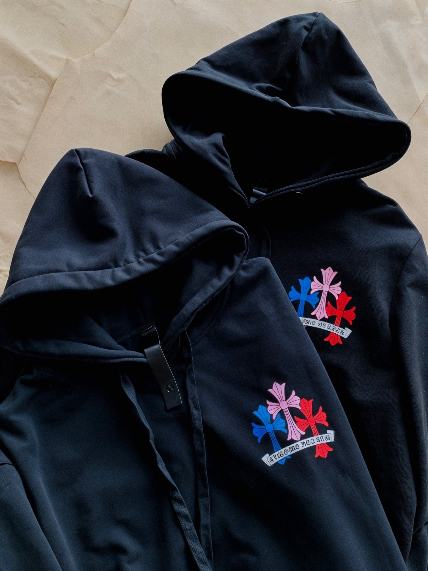 CHROME HEARTS MULTI COLOR CROSS PATCH HOODIE
