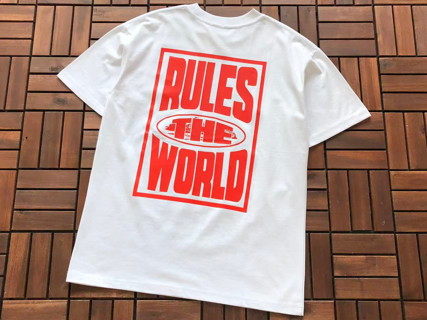 CORTEIZ X SUPREME RULES THE WORLD T-SHIRR