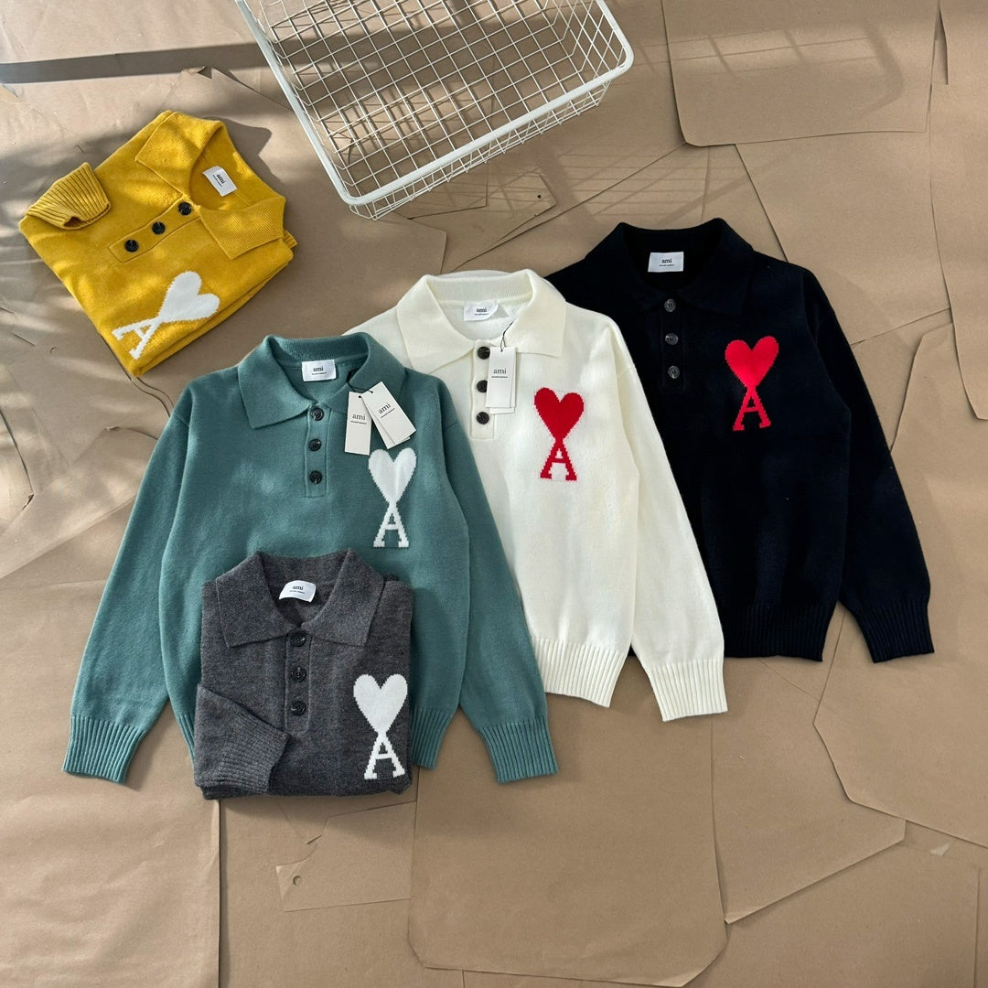 AMI POLO SWEATER
