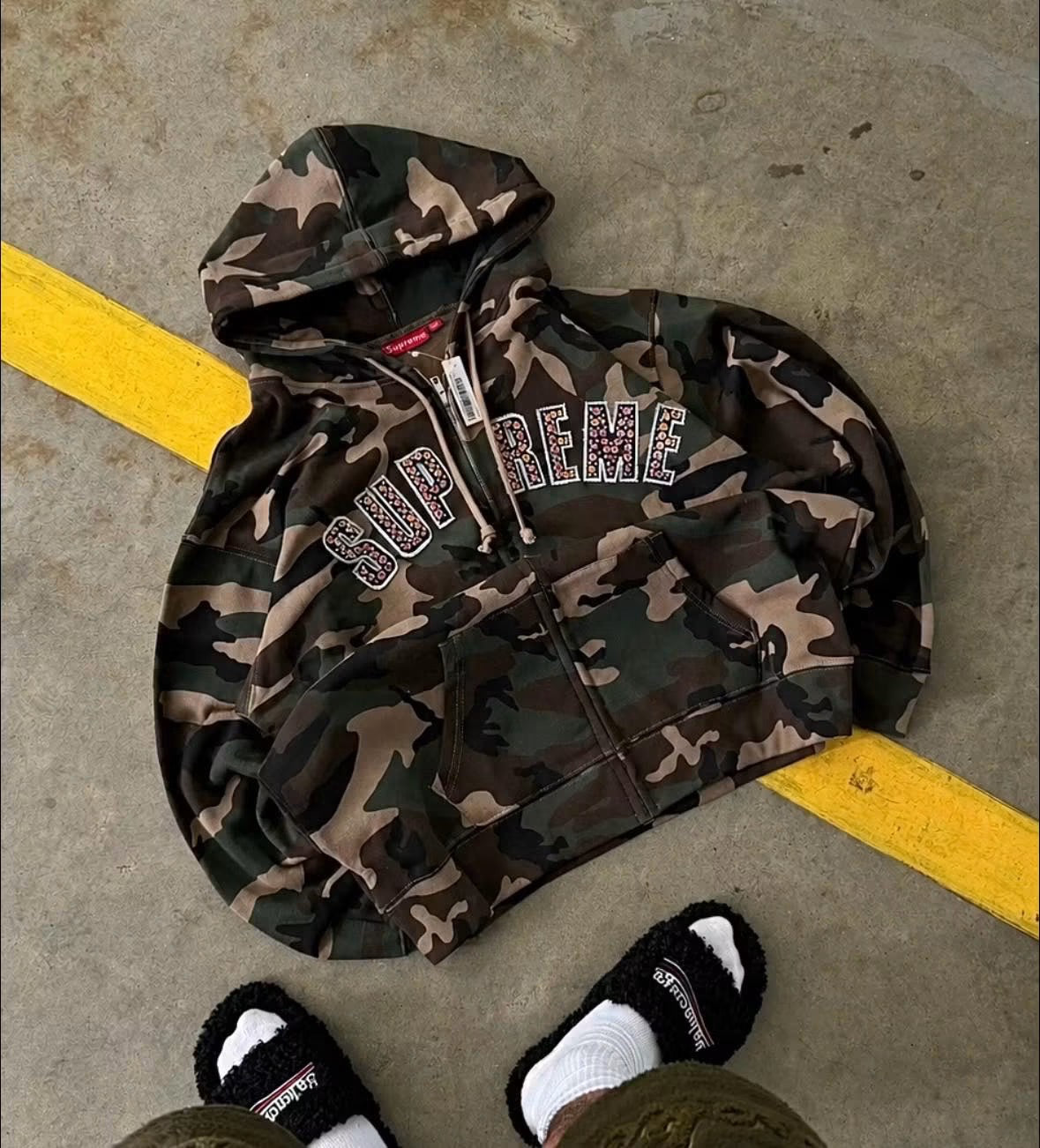 SUPREME X B.B. SIMON ZIP UP WOOD LAND HOODIE