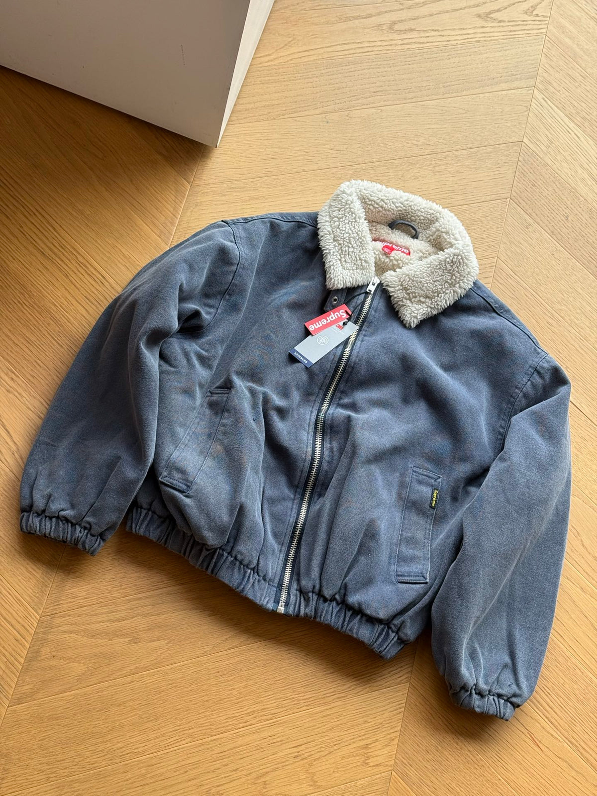 SUPREME SHERLING LINED BOMBER JACKET