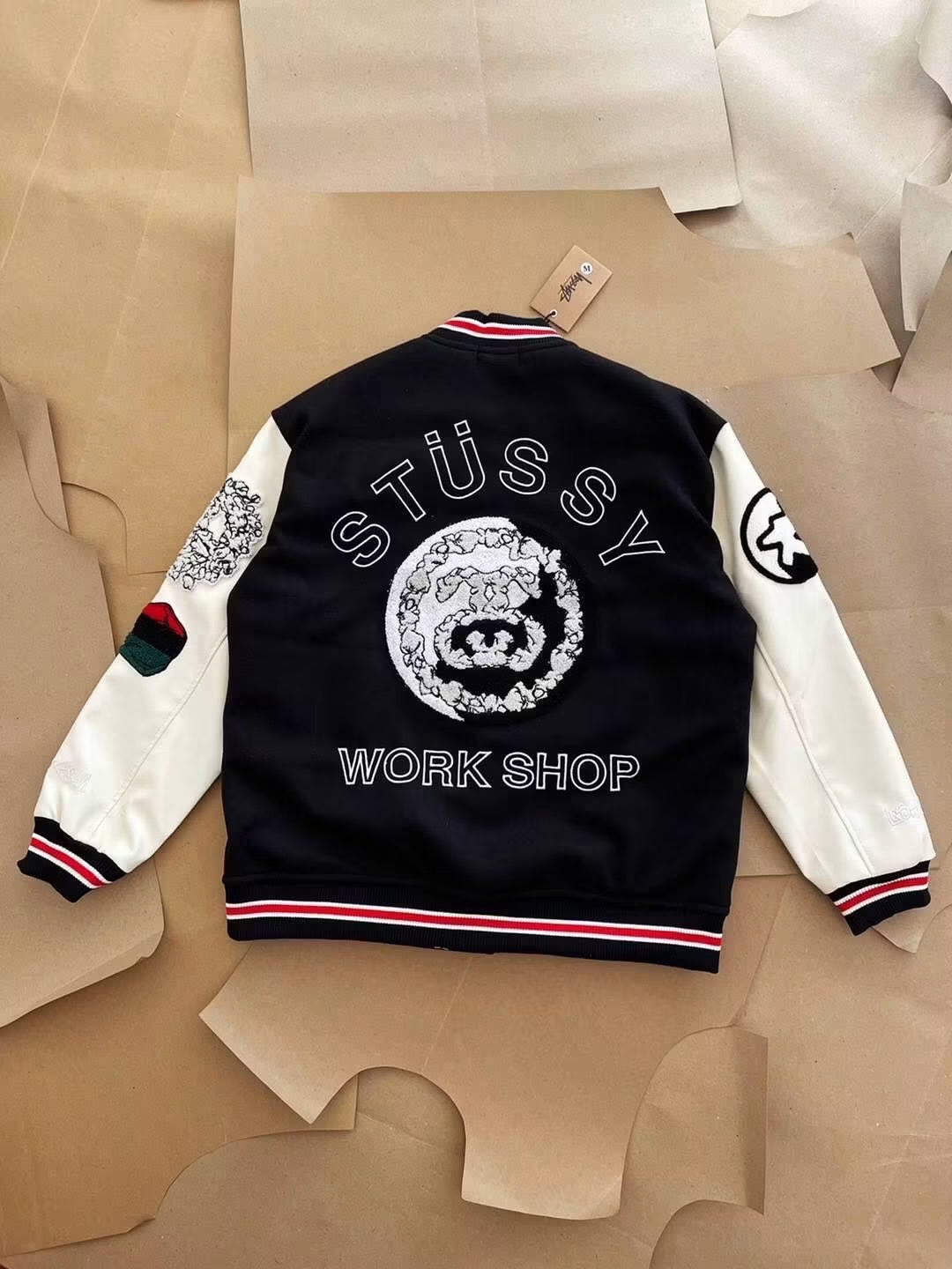 STUSSY WORK SHOP VARSITY JACKET