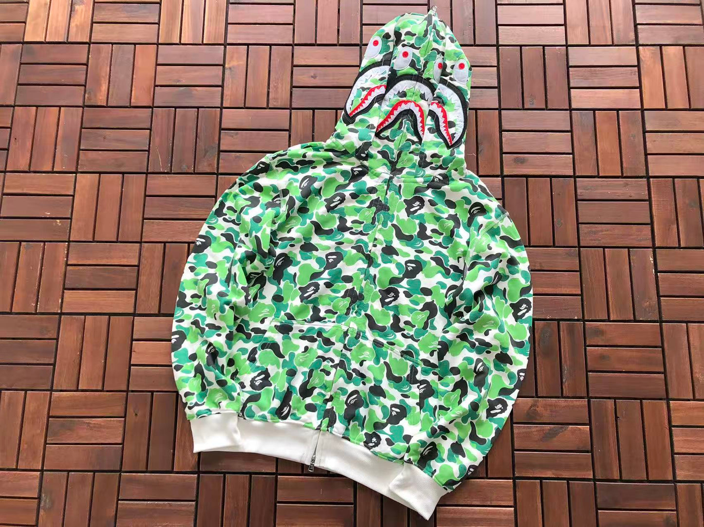 BAPE SHARK DOUBLE HOOD CAMOUFLAGE HOODIE